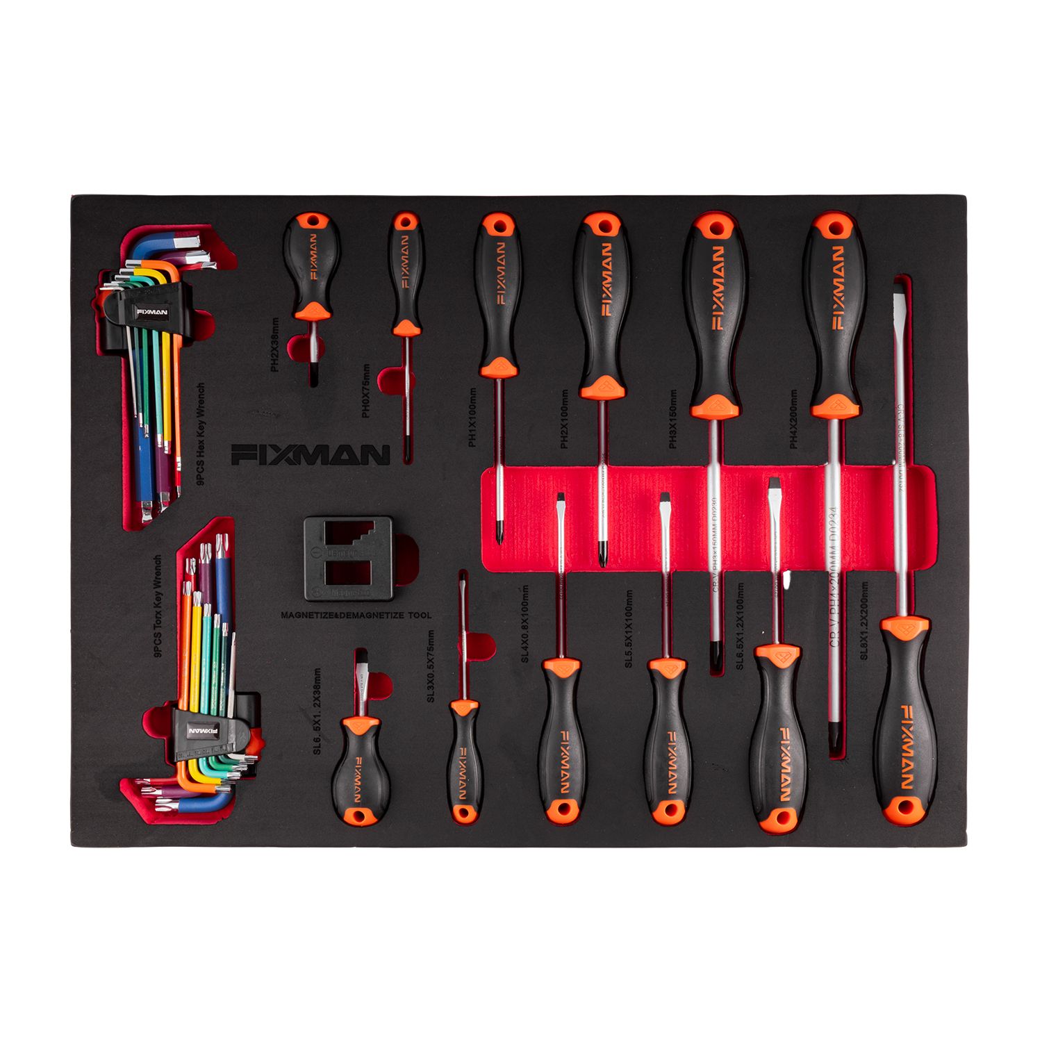 FIXMAN Classic Line 7-Drawer Roller Cabinet with 133-Piece Mechanics Tool Set
